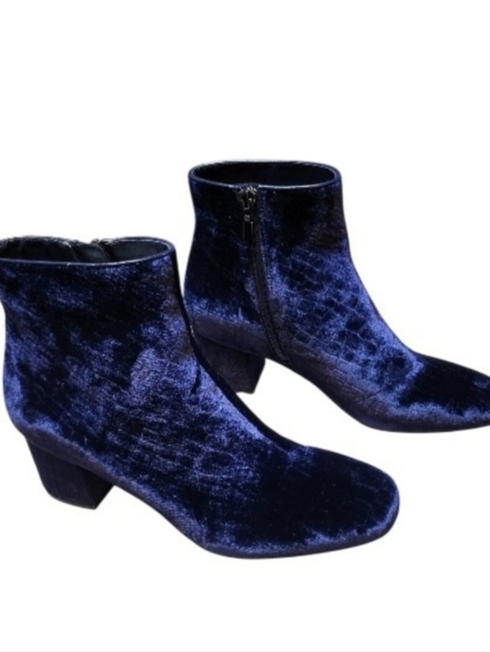 Rare Find! NWOT The Fix Elegant Velvet Ankle Boots - Deep Blue - Size 8
